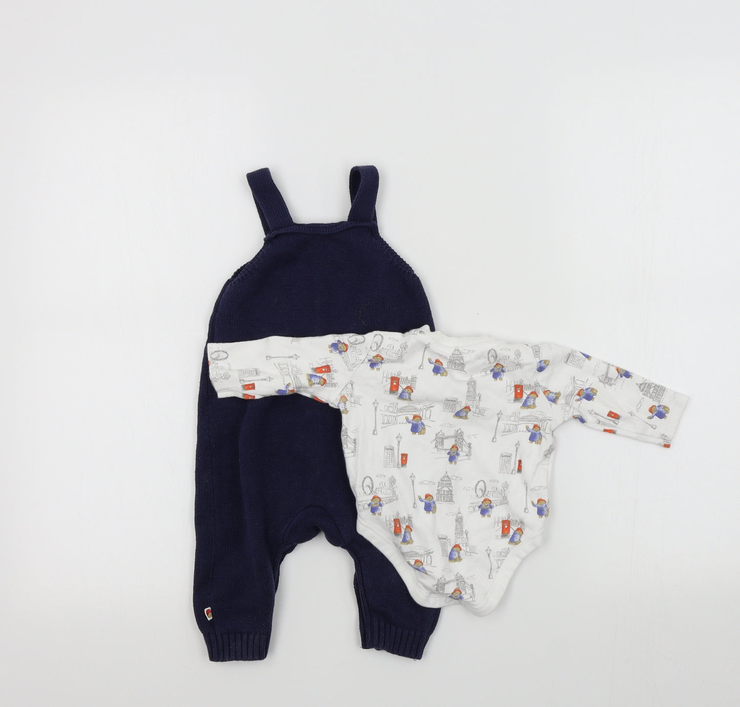 padington bear Boys Blue   Dungaree Outfit/Set Size 3-6 Months  - Paddington Bear