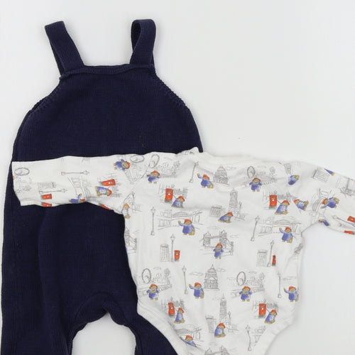 padington bear Boys Blue   Dungaree Outfit/Set Size 3-6 Months  - Paddington Bear