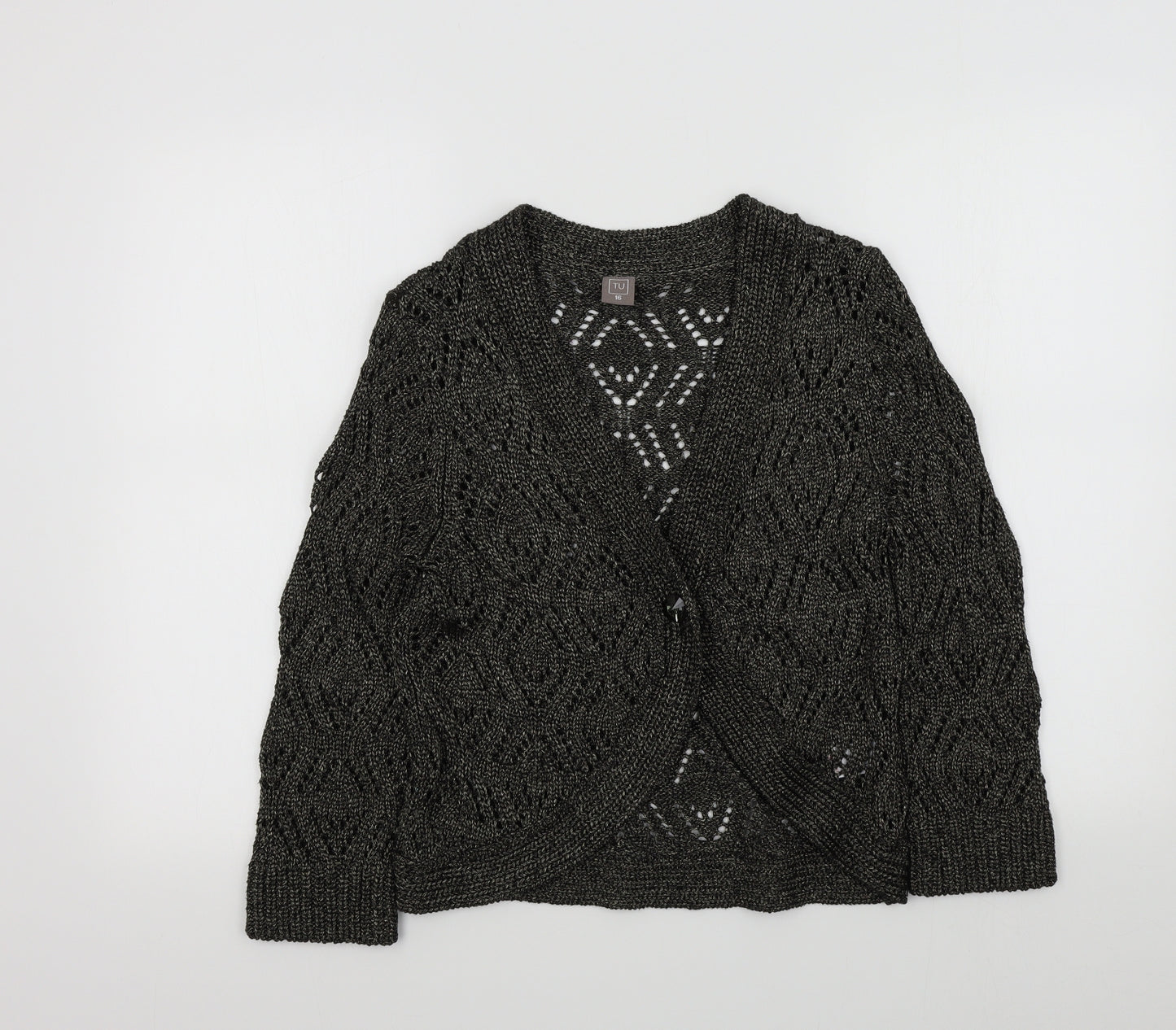 TU Womens Black   Cardigan Jumper Size 16