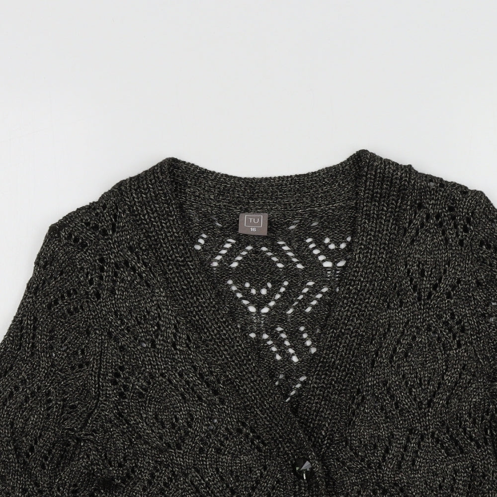 TU Womens Black   Cardigan Jumper Size 16