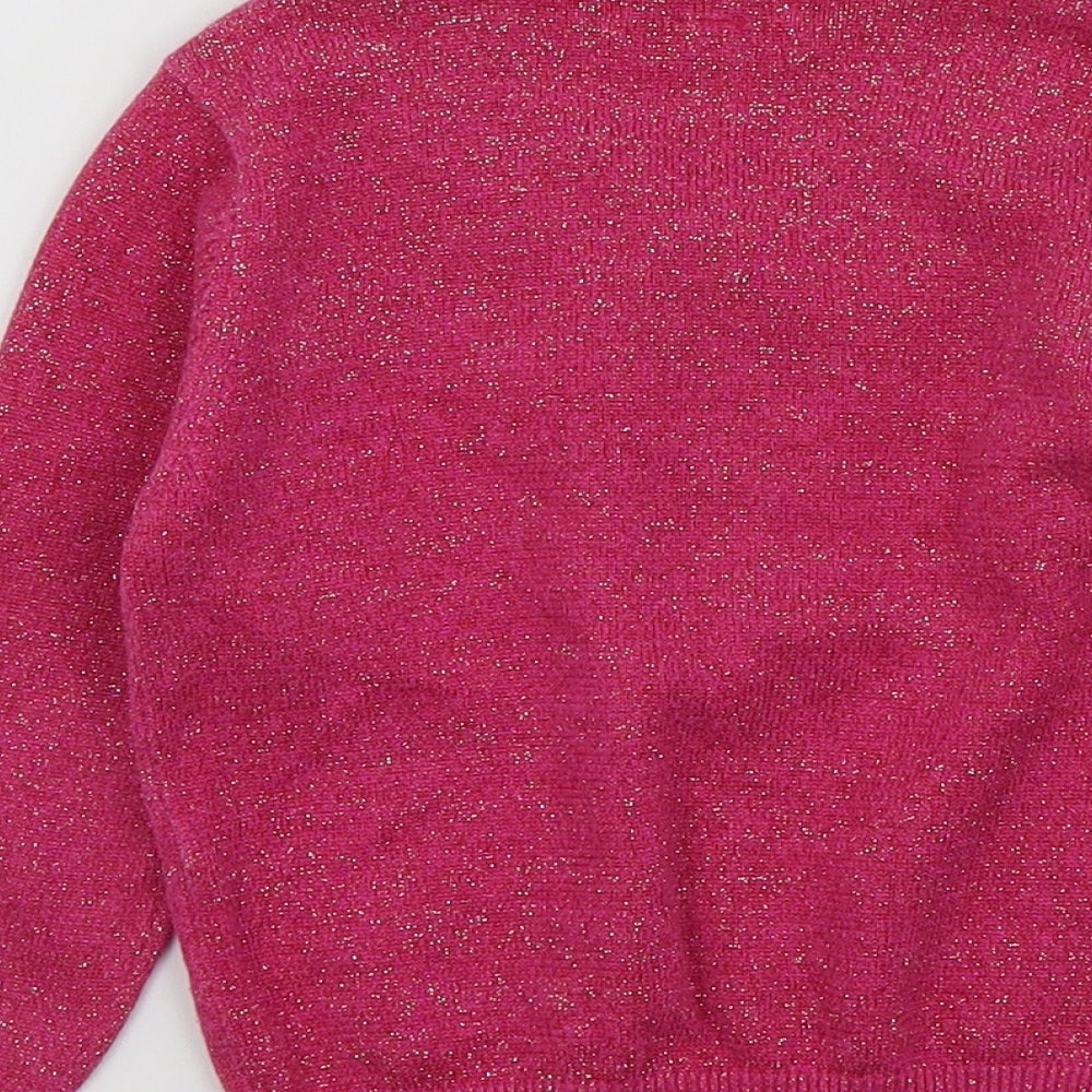 M&S Girls Pink Colourblock  Cardigan Jumper Size 2-3 Years