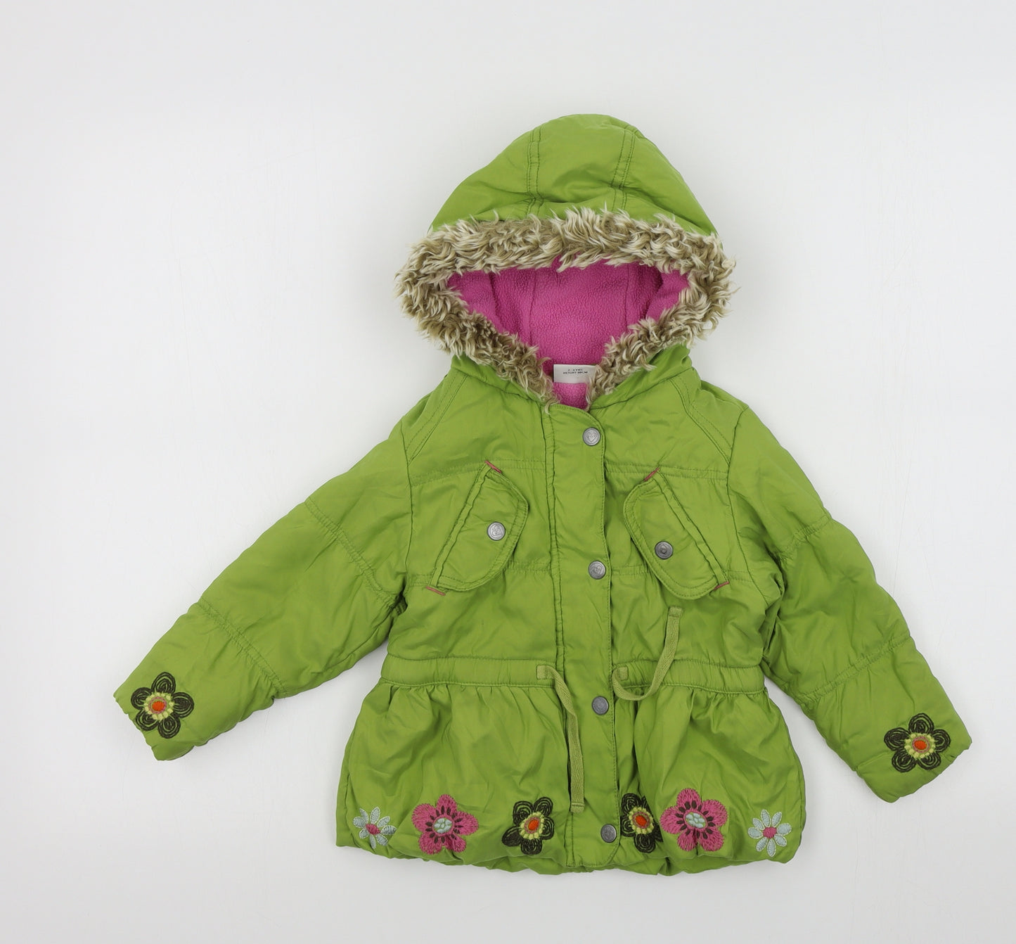 NEXT Girls Green Colourblock  Basic Jacket Coat Size 2-3 Years