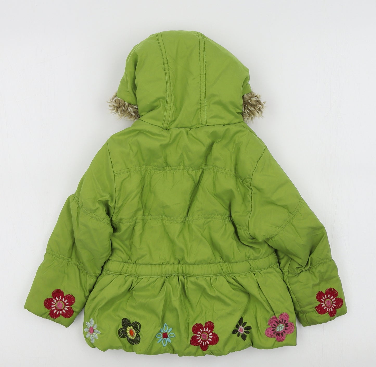 NEXT Girls Green Colourblock  Basic Jacket Coat Size 2-3 Years