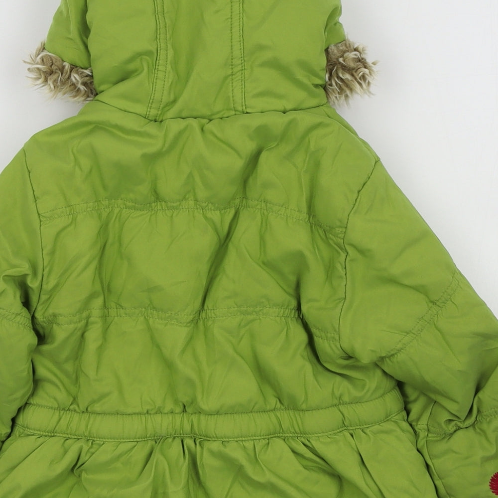 NEXT Girls Green Colourblock  Basic Jacket Coat Size 2-3 Years