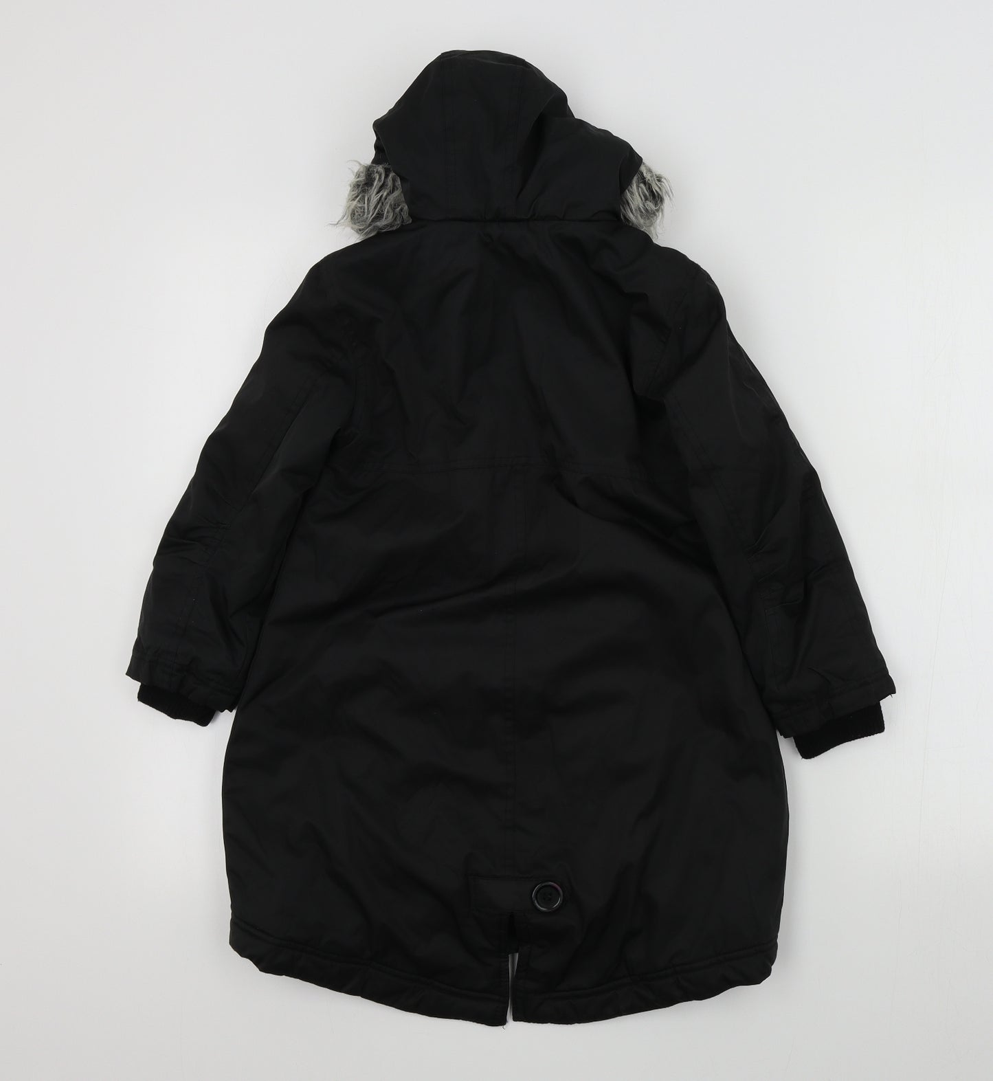 Sweet Millie Girls Black Colourblock  Basic Coat Coat Size 6 Years