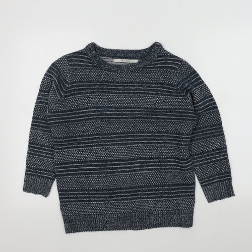 TRU Boys Blue Geometric  Pullover Jumper Size S