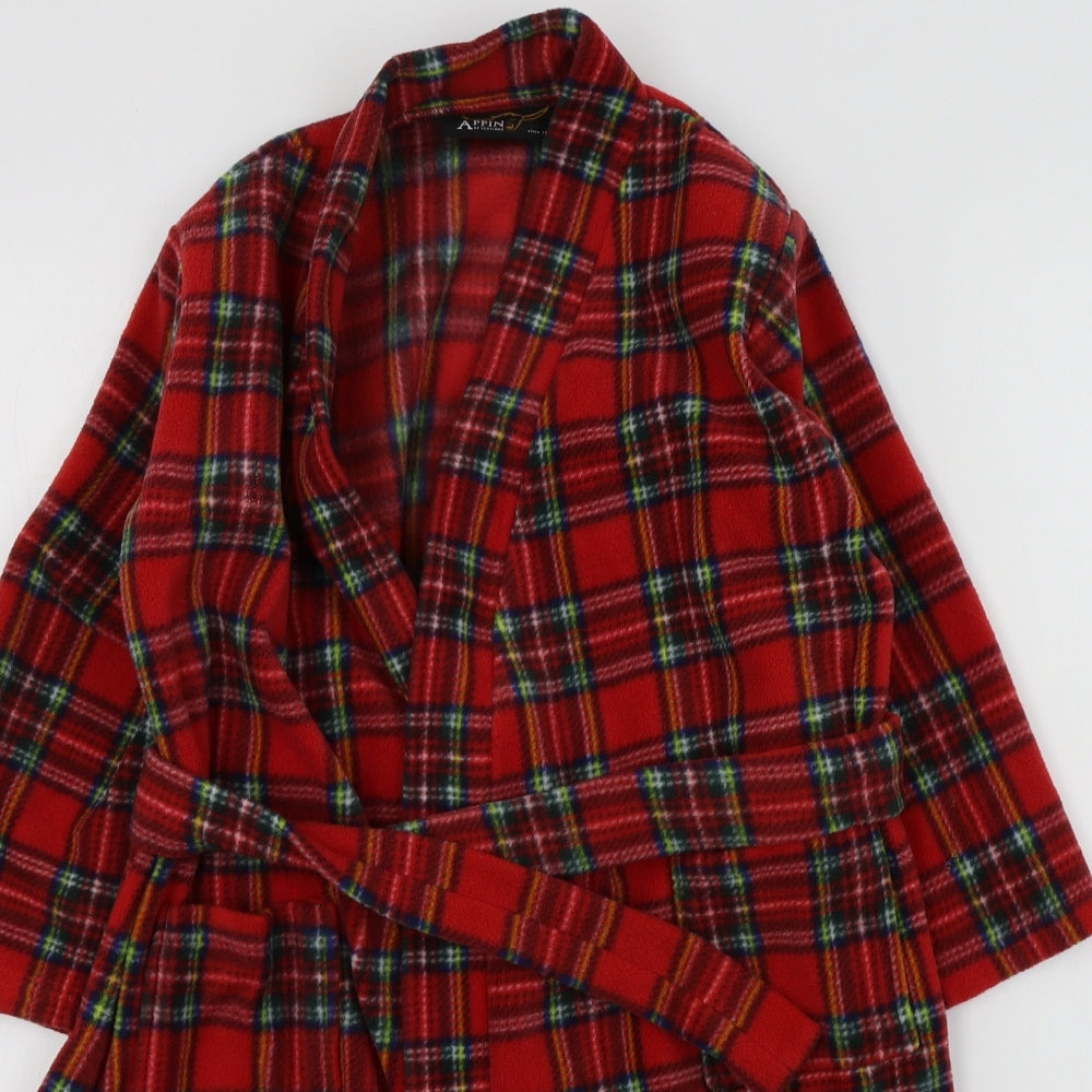 glen appin Boys Red Check   Robe Size 5-6 Years