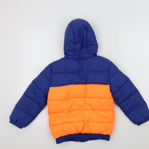 George Boys Blue Colourblock  Overcoat Jacket Size 6-7 Years