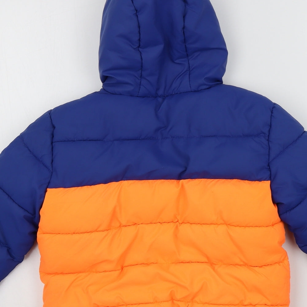 George Boys Blue Colourblock  Overcoat Jacket Size 6-7 Years