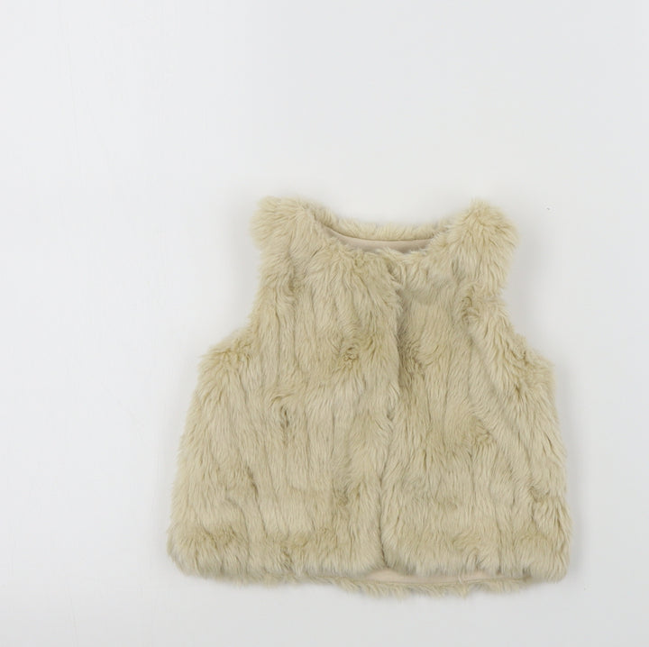 F&F Girls Beige Colourblock Basic Coat Snowsuit Size 36 Months