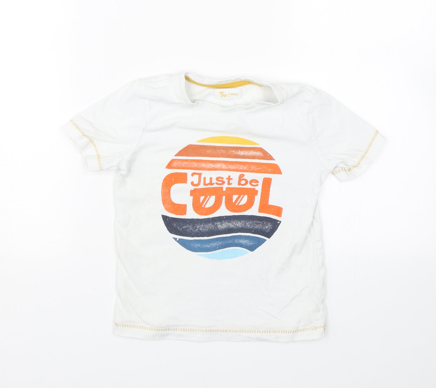 TU Boys White   Basic T-Shirt Size 3-4 Years