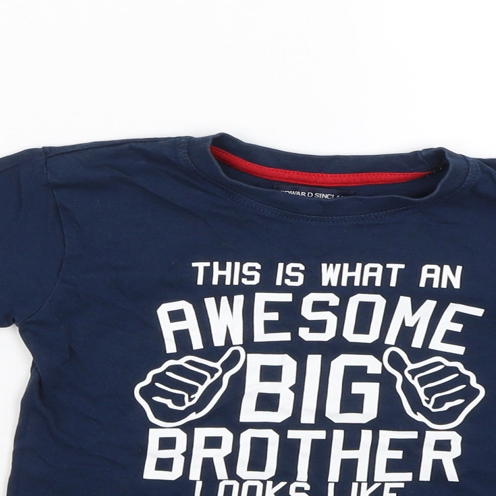 Edward Sinclair Boys Blue   Basic T-Shirt Size 3-4 Years  - Big brother