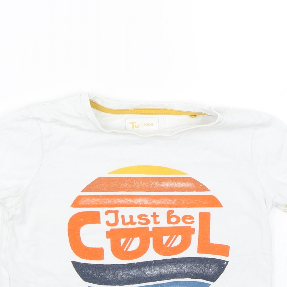 TU Boys White   Basic T-Shirt Size 3-4 Years