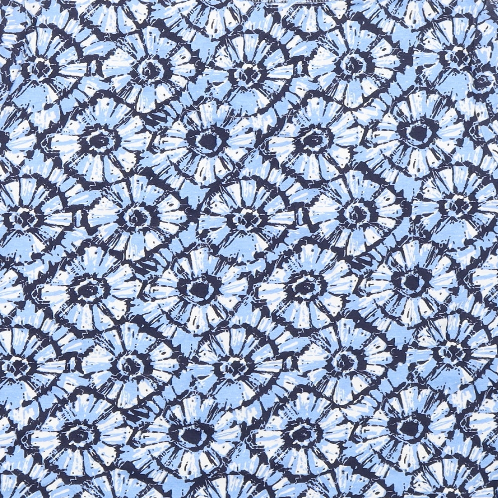 Arista Womens Blue Floral  Basic T-Shirt Size 14