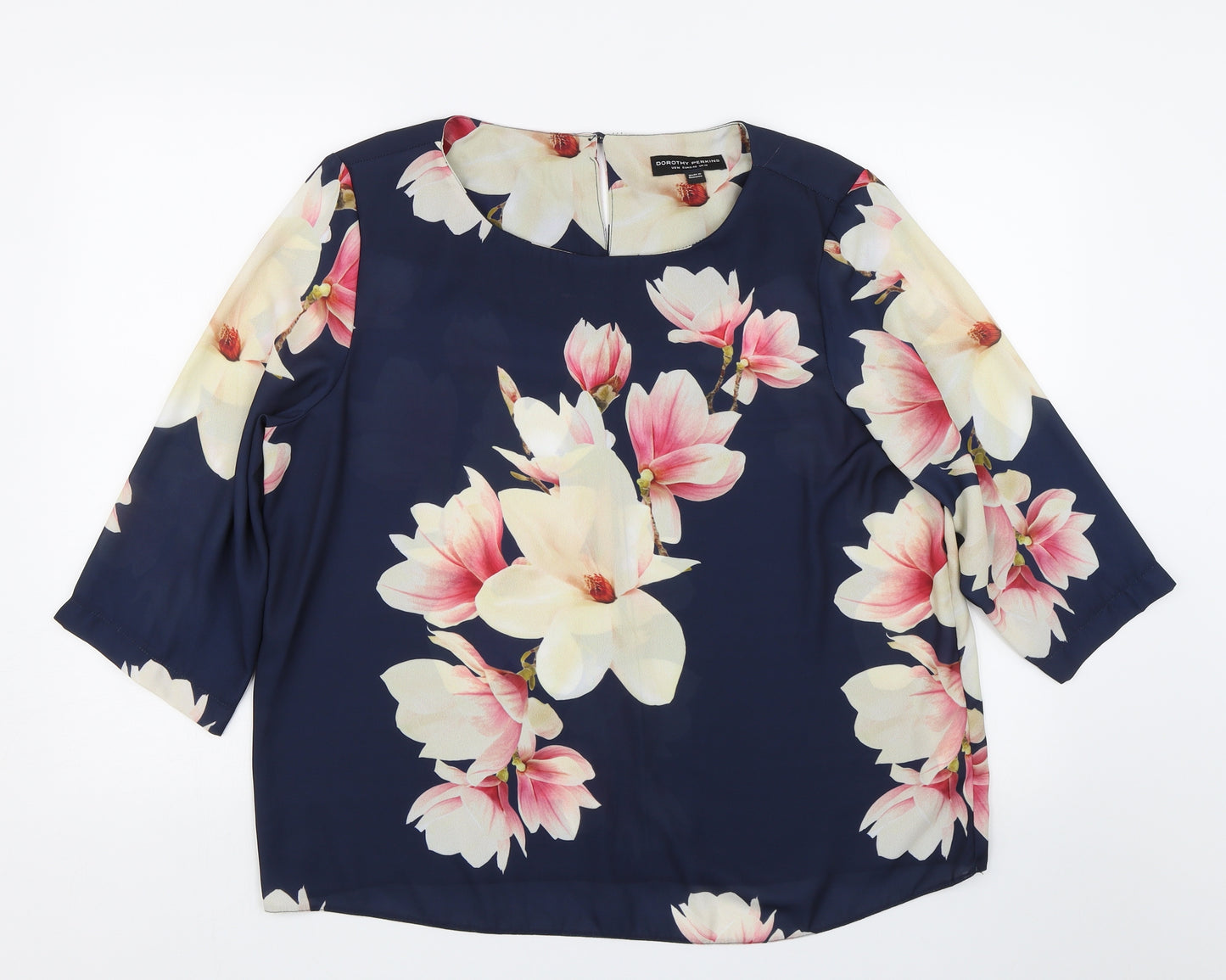 Dorothy Perkins Womens Blue Floral  Basic Blouse Size 18