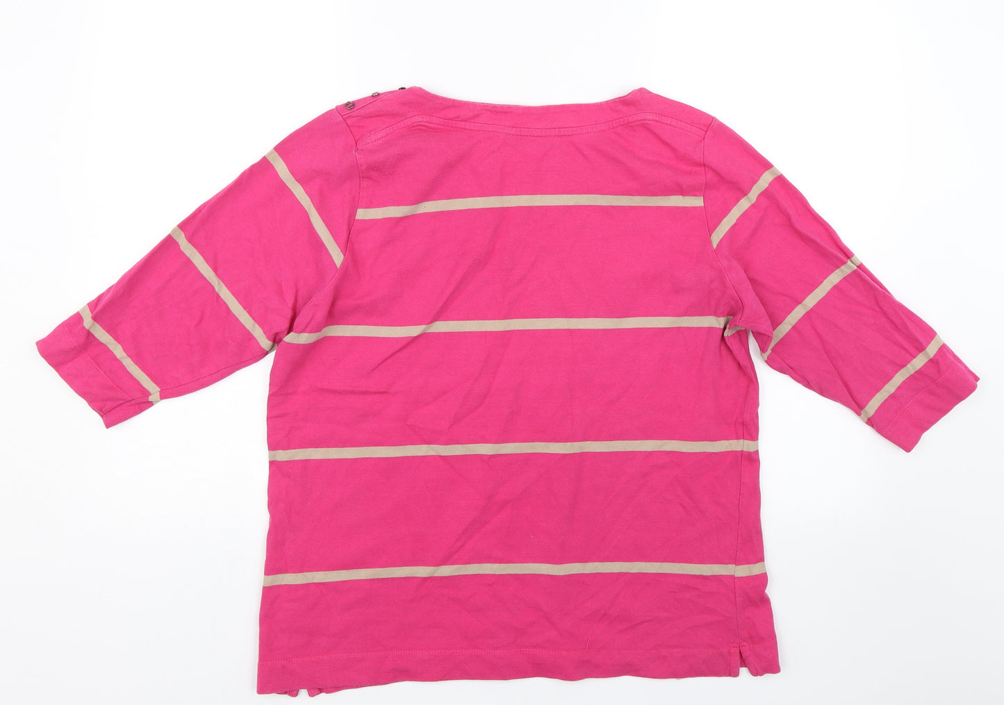 TIGI Womens Pink Striped  Basic T-Shirt Size 20