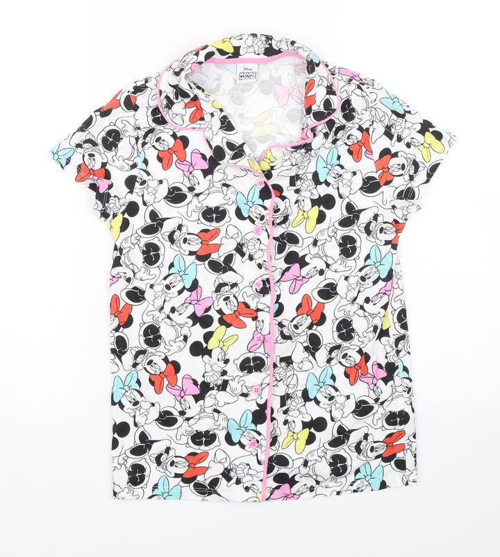 Disney Girls White Animal Print Top Pyjama Top Size 11-12 Years - Minnie Mouse