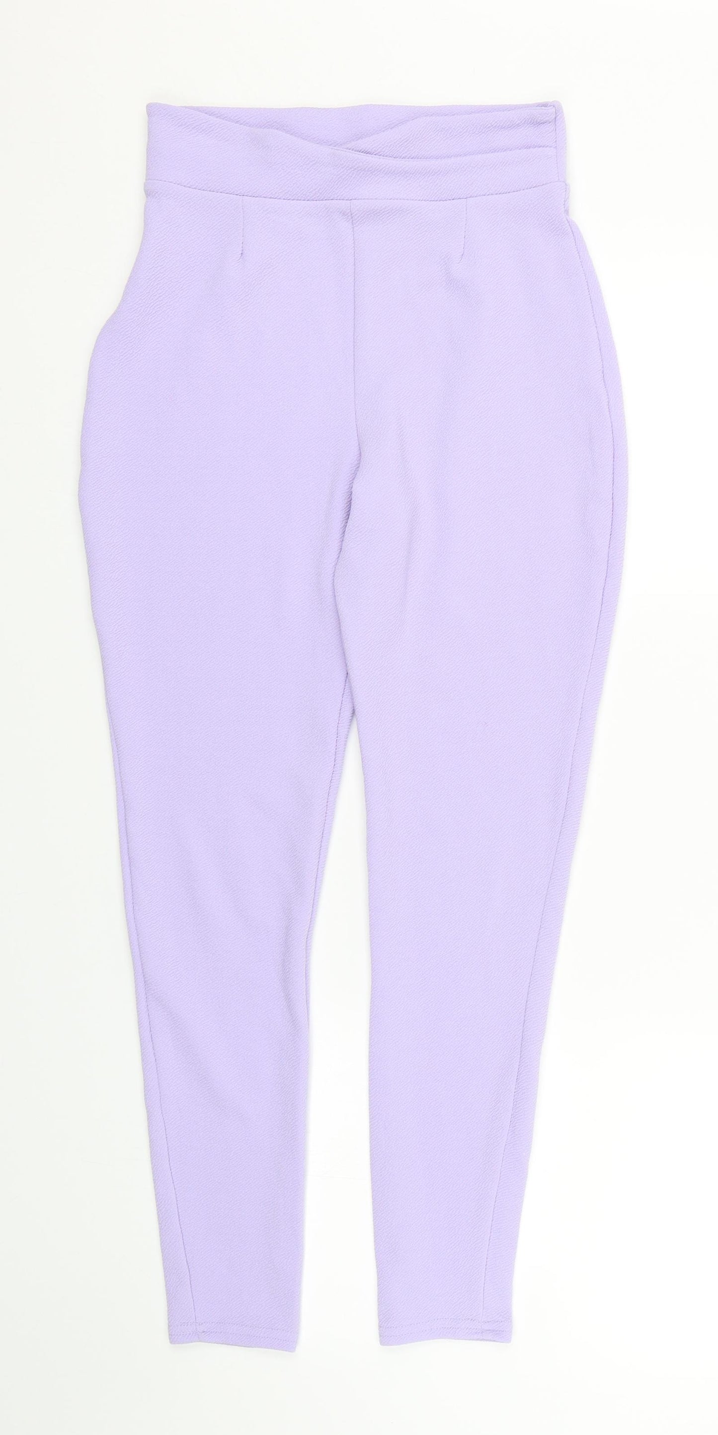 Boohoo Womens Purple   Cropped Leggings Size 8 L24 in