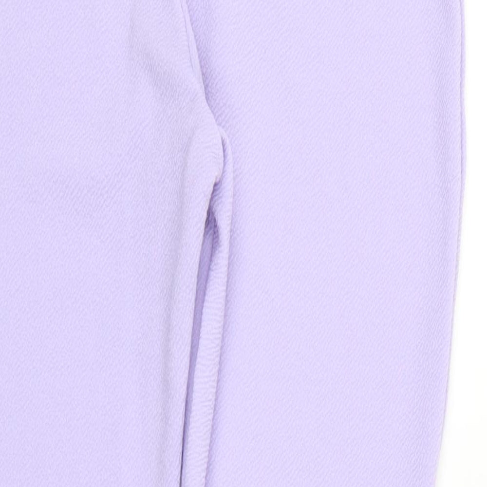 Boohoo Womens Purple   Cropped Leggings Size 8 L24 in