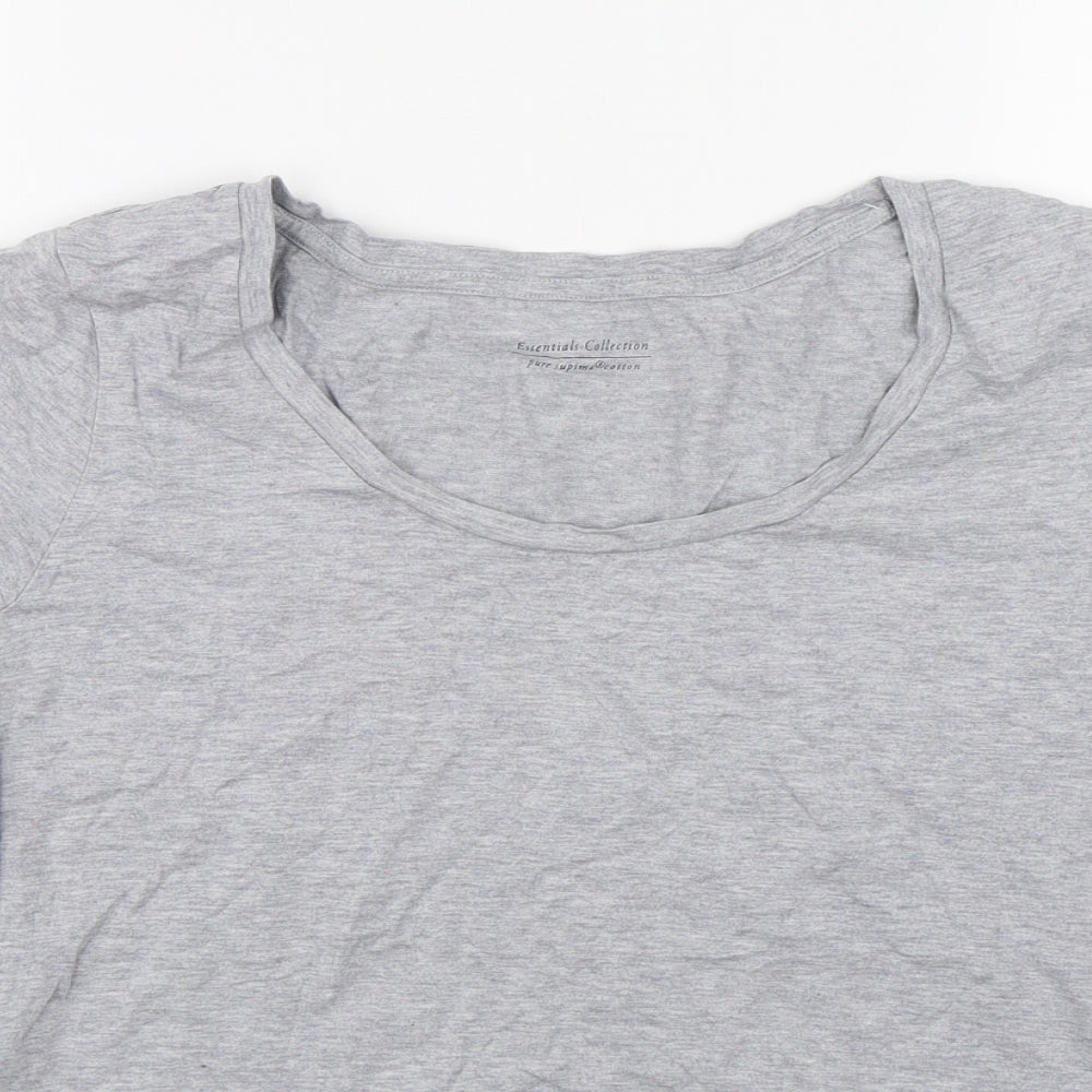 M&S Womens Grey   Basic T-Shirt Size 10