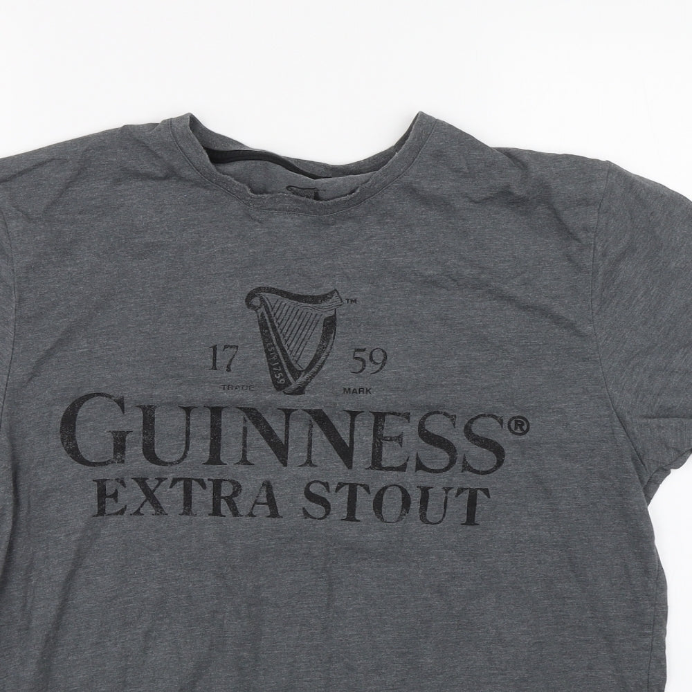 Peacocks Mens Grey    T-Shirt Size M  - Guinness