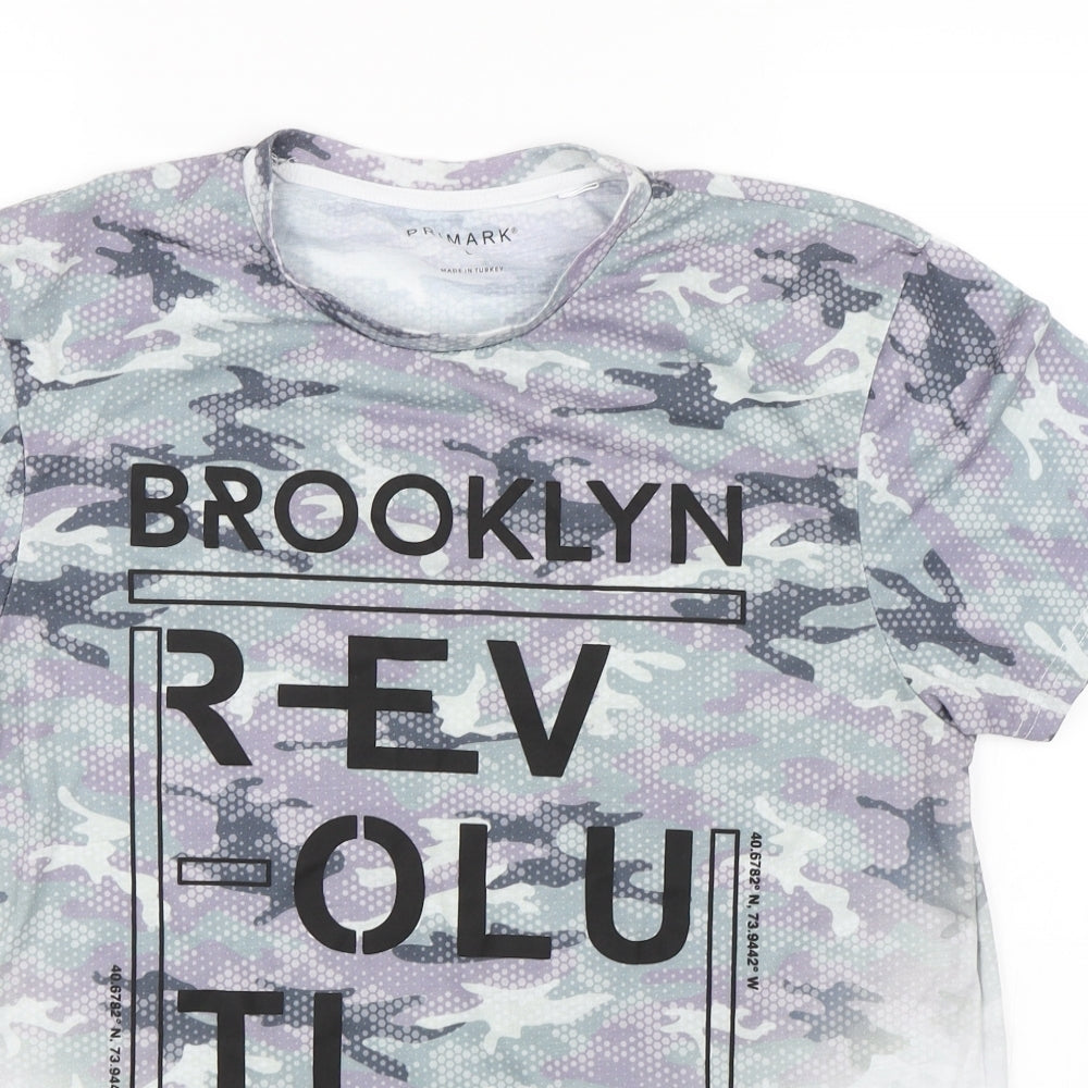 Primark Mens Multicoloured Camouflage   T-Shirt Size L