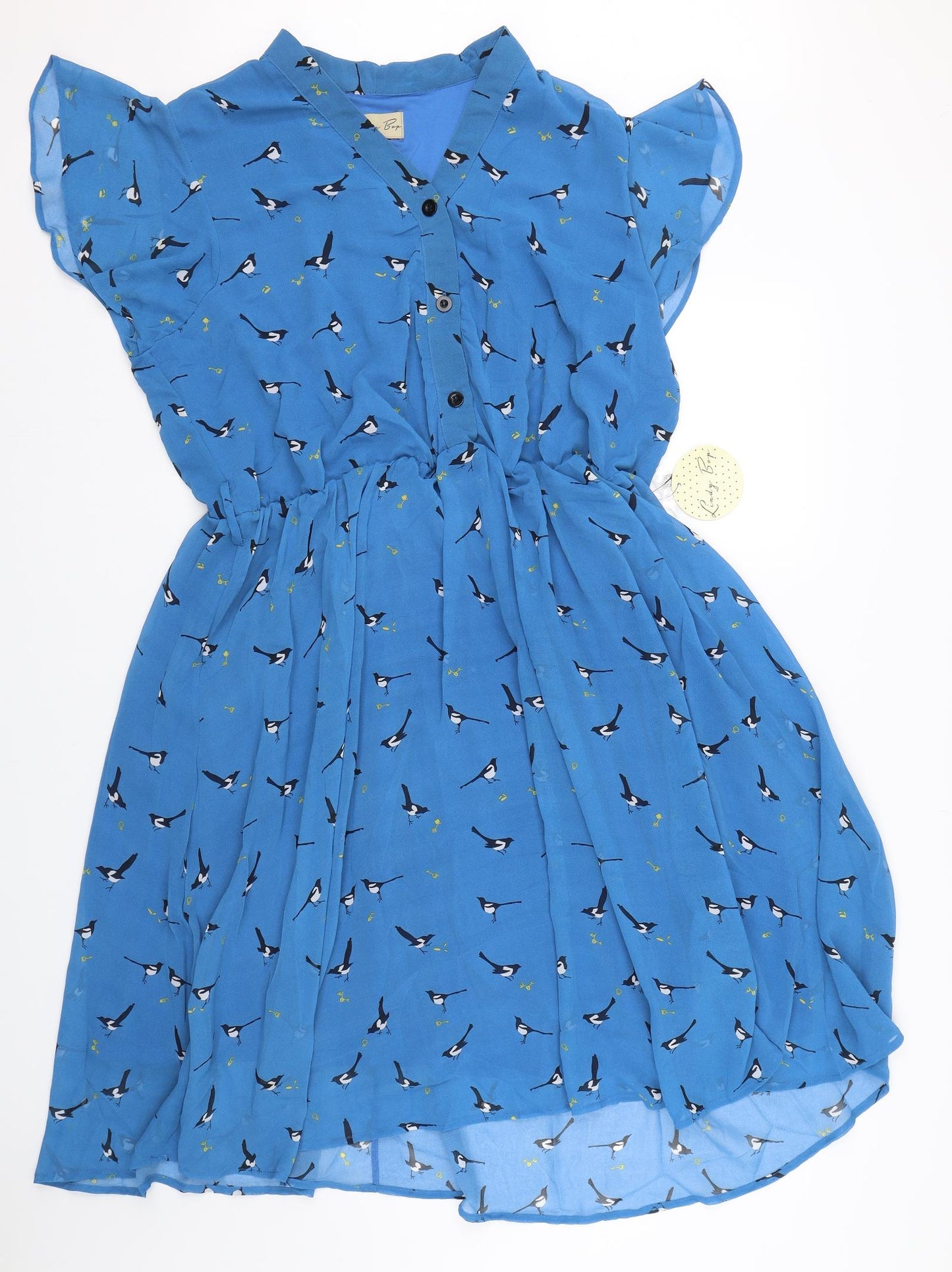Lindy Bo Womens Blue Animal Print  Shirt Dress  Size 20  - Magpies