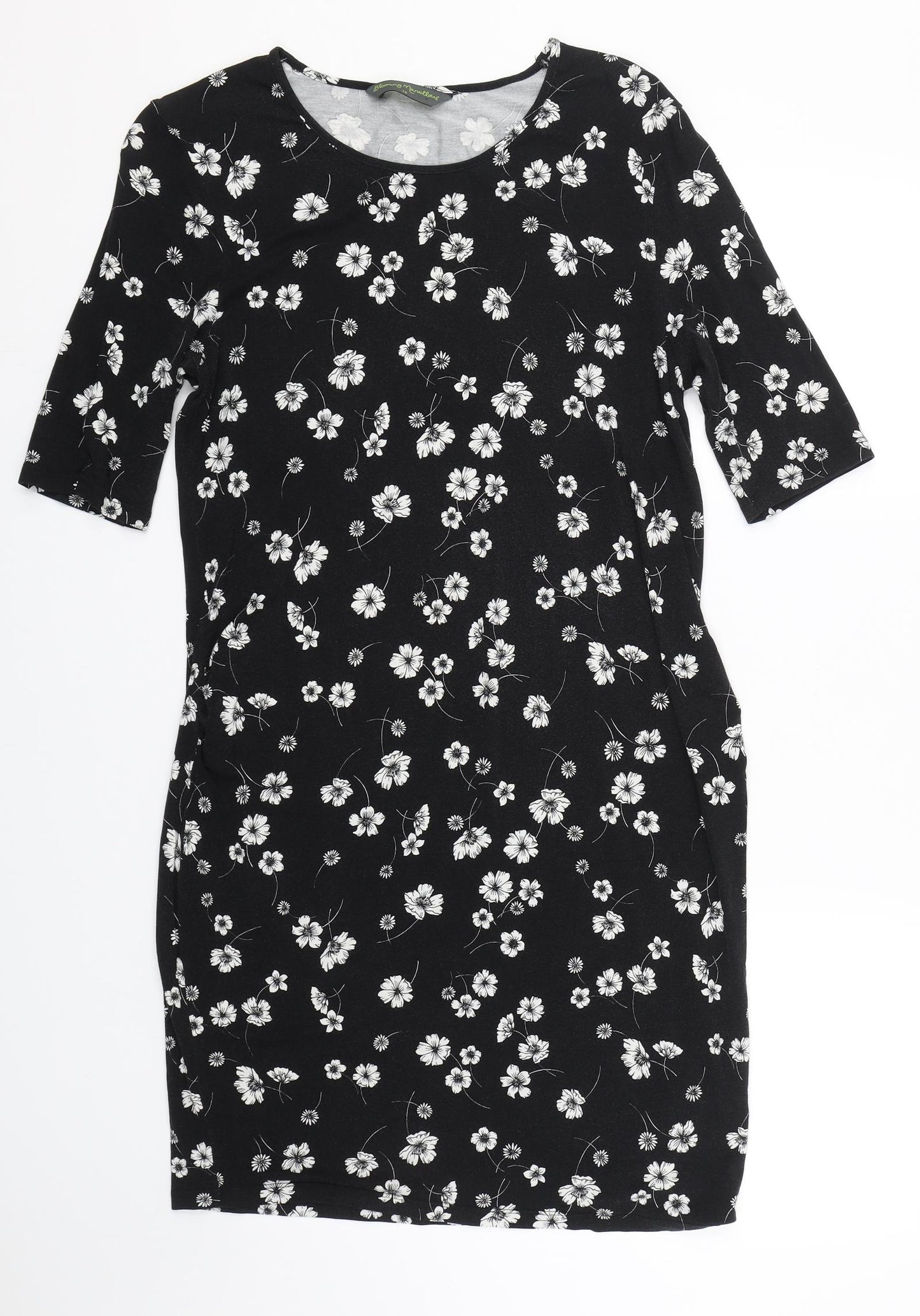 Mothercare Womens Black Floral  Basic T-Shirt Size 16