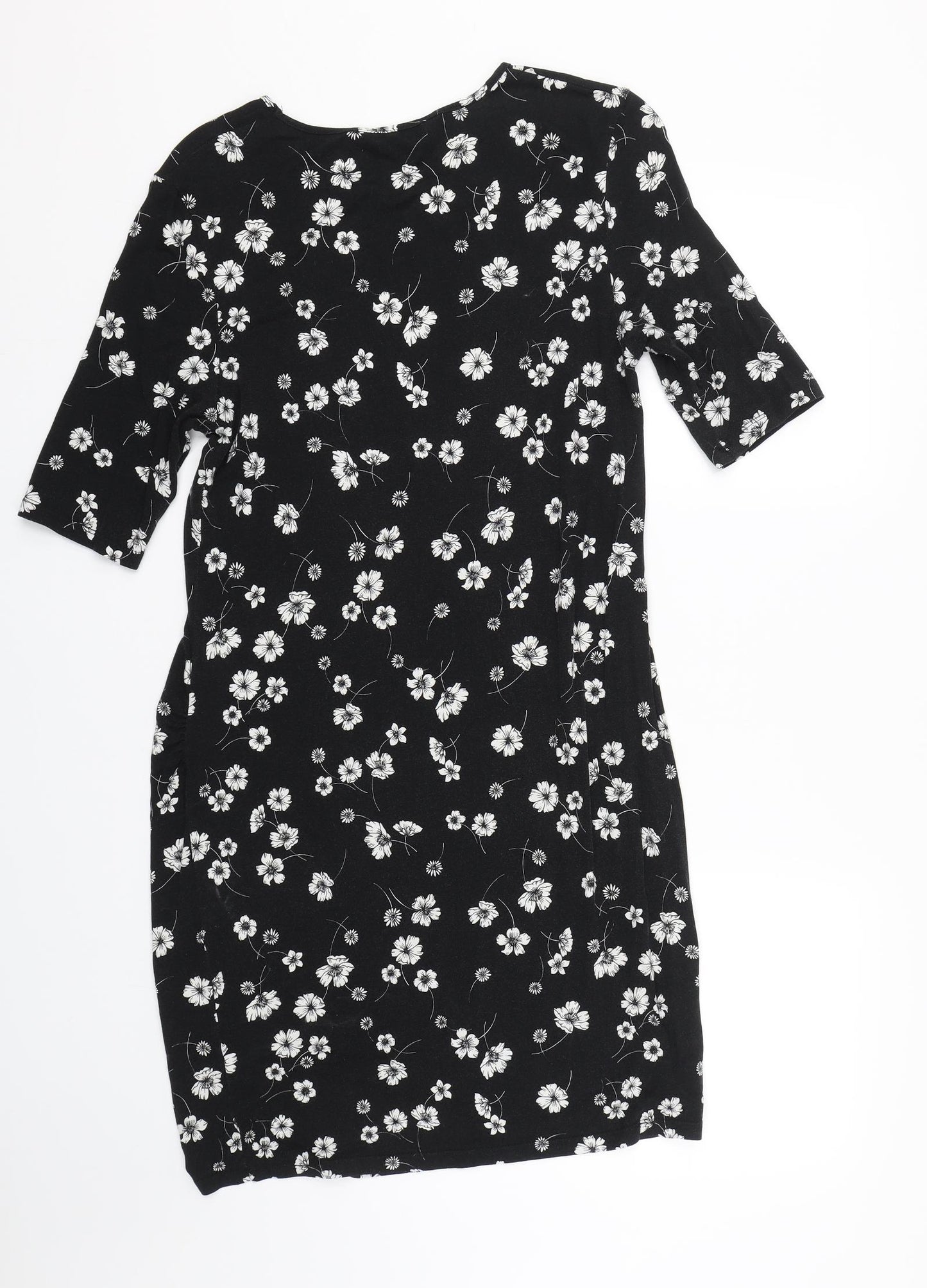 Mothercare Womens Black Floral  Basic T-Shirt Size 16