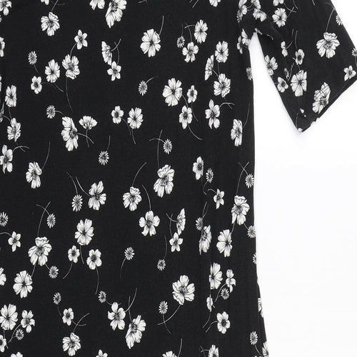 Mothercare Womens Black Floral  Basic T-Shirt Size 16