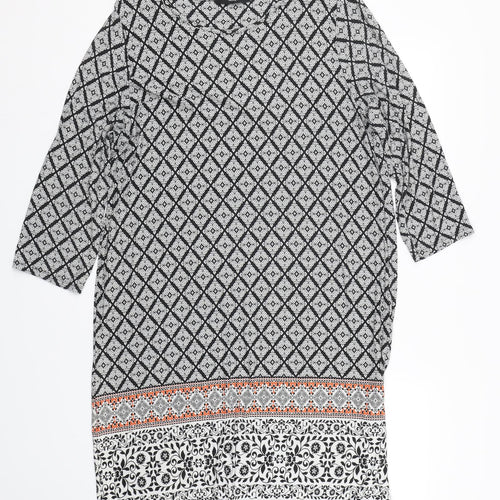 George Womens Black Paisley  T-Shirt Dress  Size 18