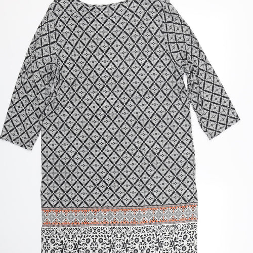 George Womens Black Paisley  T-Shirt Dress  Size 18