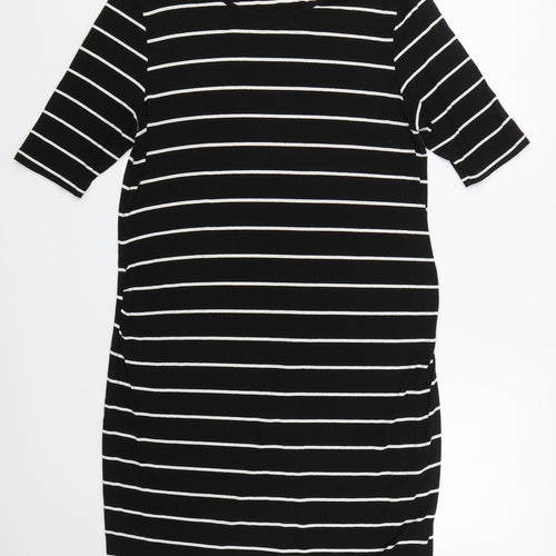Mothercare Womens Black Striped  T-Shirt Dress  Size 16
