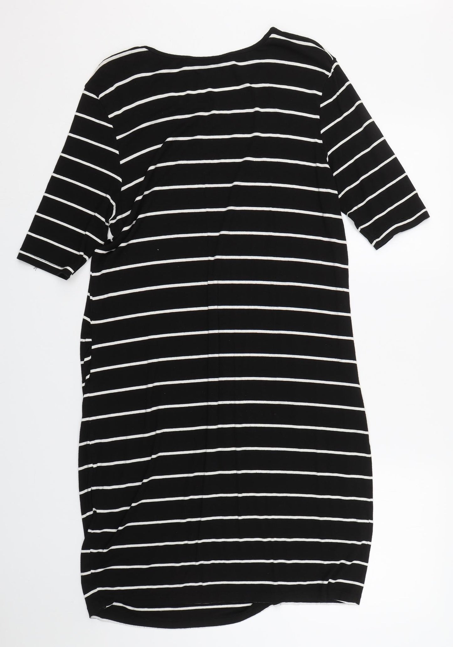 Mothercare Womens Black Striped  T-Shirt Dress  Size 16