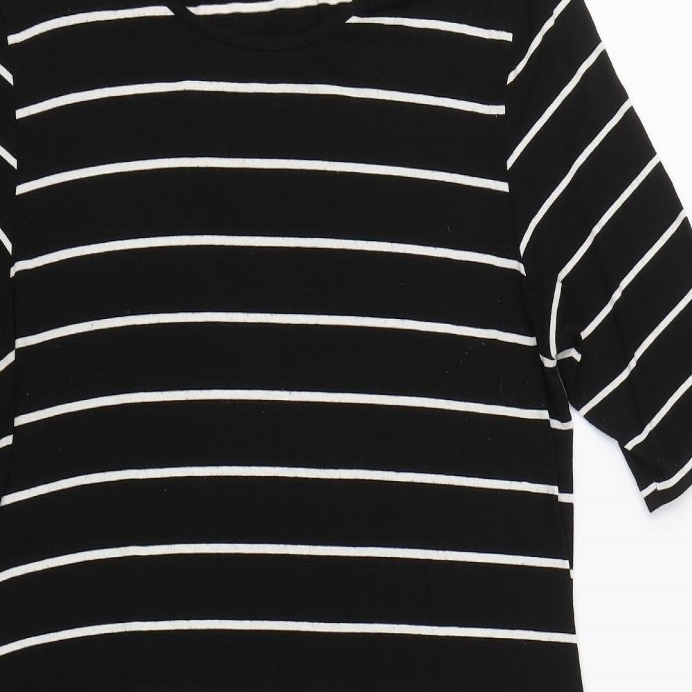 Mothercare Womens Black Striped  T-Shirt Dress  Size 16