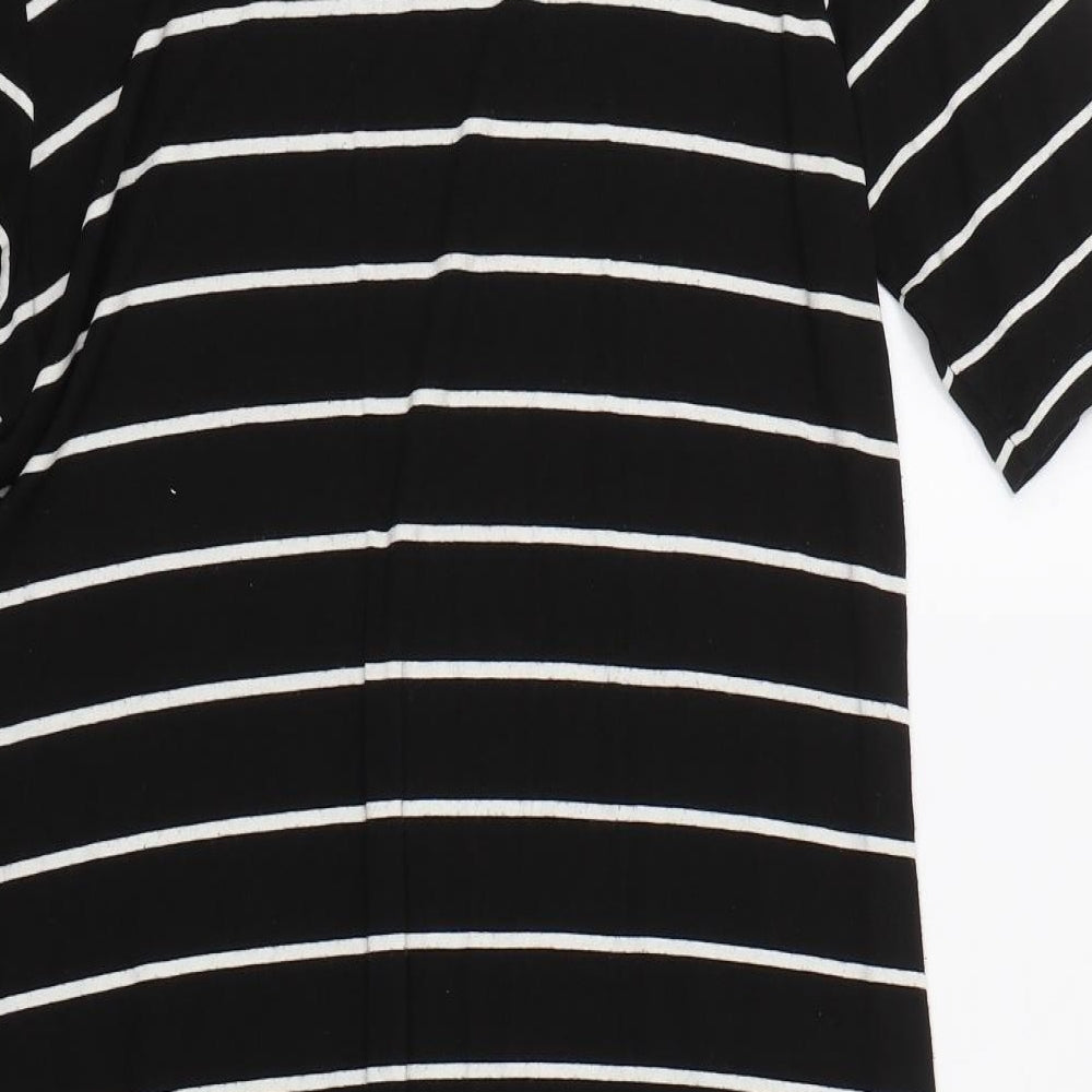 Mothercare Womens Black Striped  T-Shirt Dress  Size 16