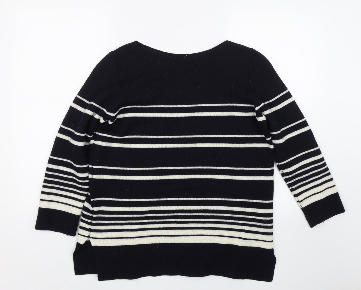 M&S Womens Blue Striped  Pullover Jumper Size 14
