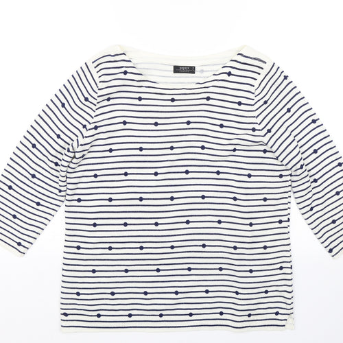 Matalan Womens Blue Striped  Pullover Jumper Size 16