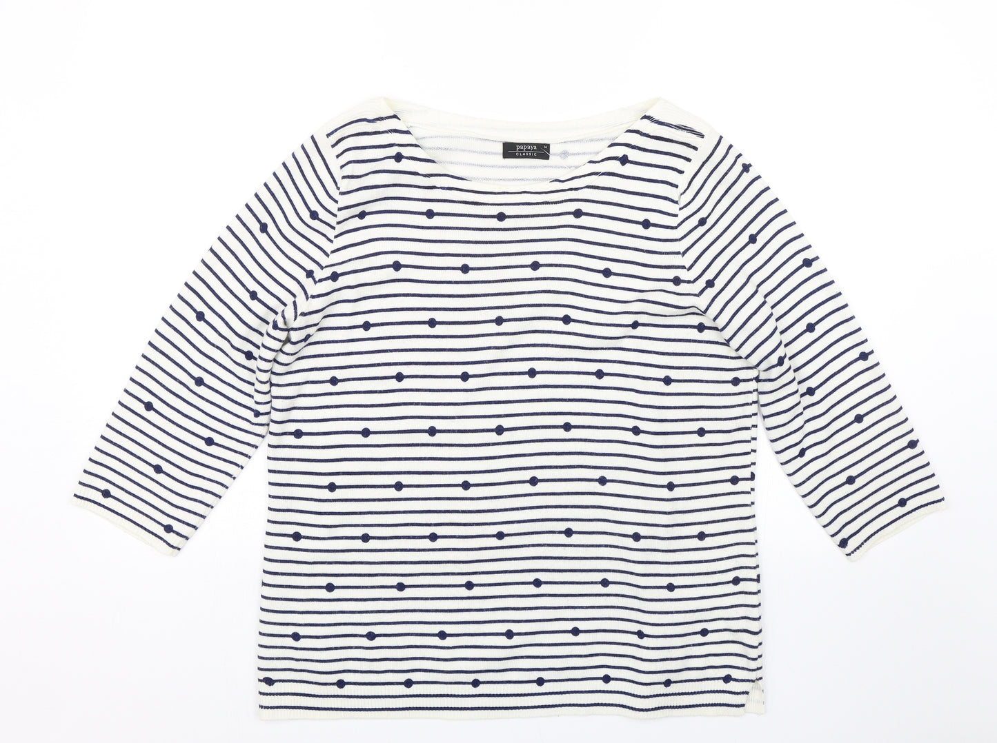 Matalan Womens Blue Striped  Pullover Jumper Size 16