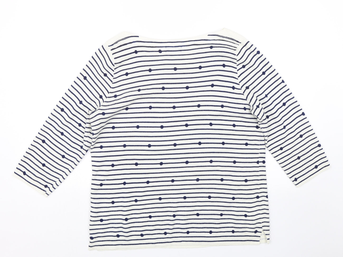 Matalan Womens Blue Striped  Pullover Jumper Size 16
