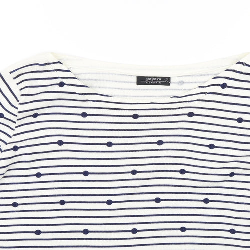 Matalan Womens Blue Striped  Pullover Jumper Size 16