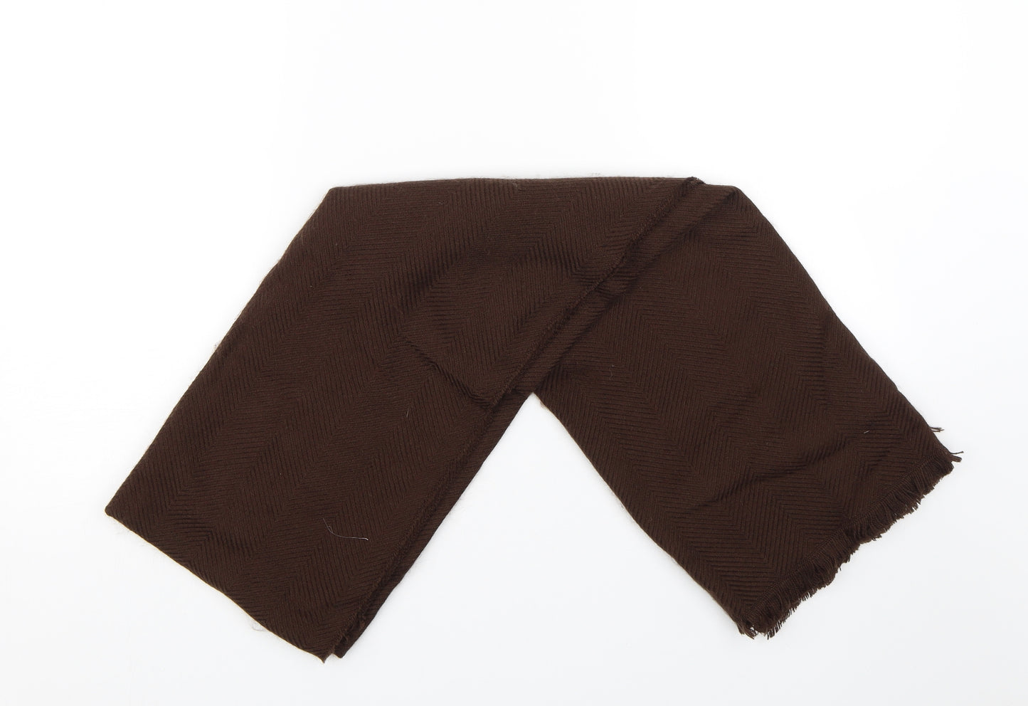 Preworn Womens Brown Herringbone   Scarf