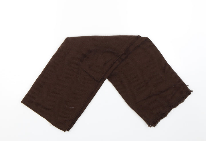 Preworn Womens Brown Herringbone   Scarf