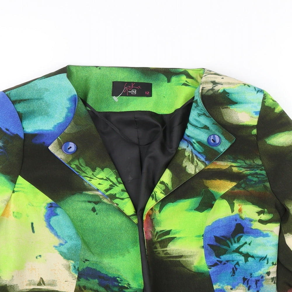 Gok x Tu Womens Multicoloured Floral  Jacket Suit Jacket Size 12