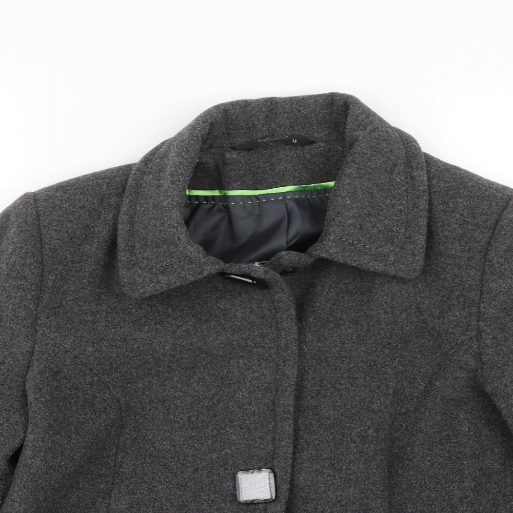 BM Womens Grey   Overcoat Coat Size 12