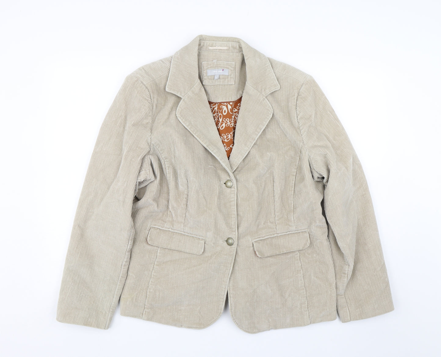 Per Una Womens Beige  Corduroy Jacket Suit Jacket Size 20