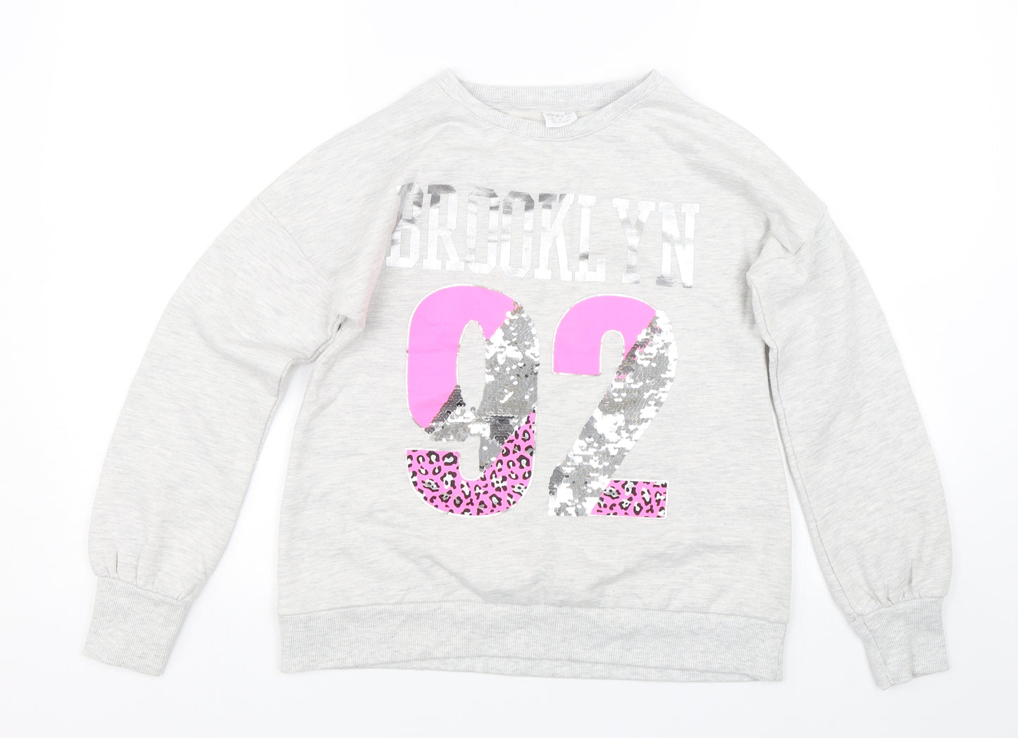 F&F Girls Grey   Pullover Sweatshirt Size 11-12 Years