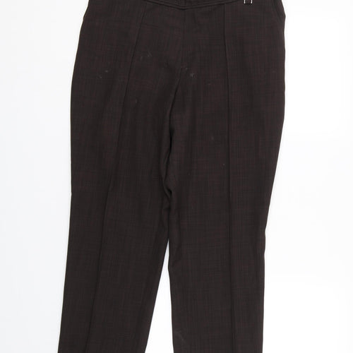 M&S Womens Brown Check  Trousers  Size 12 L24 in