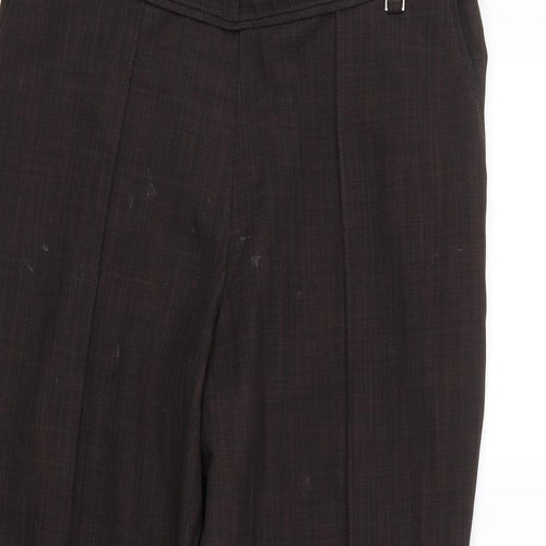 M&S Womens Brown Check  Trousers  Size 12 L24 in