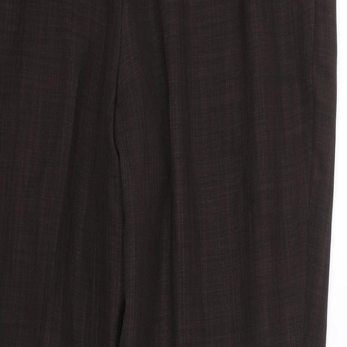 M&S Womens Brown Check  Trousers  Size 12 L24 in